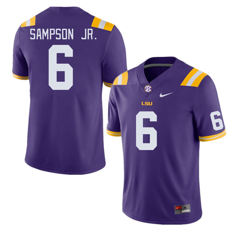Men #6 Shelton Sampson Jr. LSU Tigers College Football Jerseys Stitched Sale-Purple